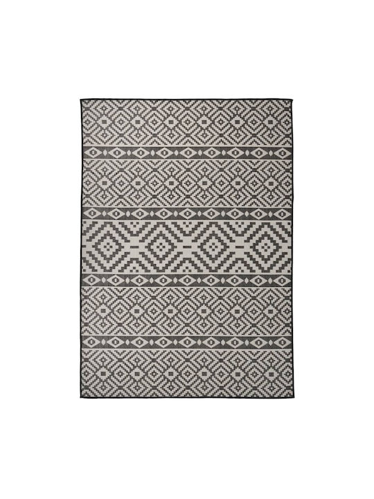 vidaXL Rug Outdoor Rectangular Black Striped