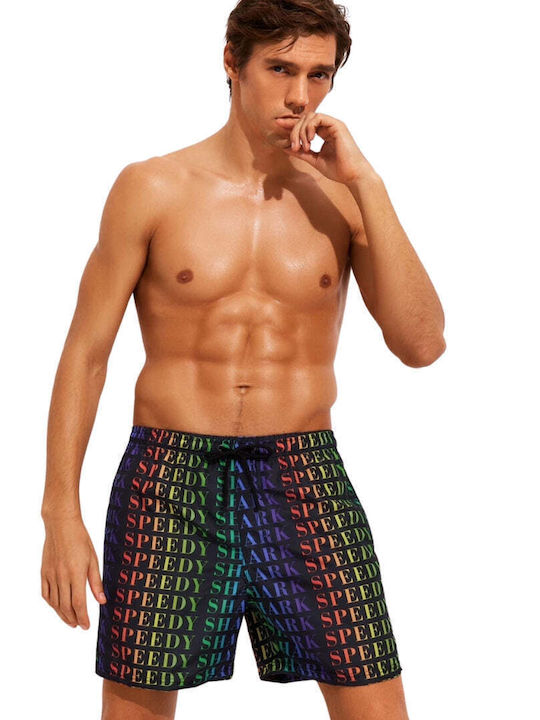 Speedy Shark Herren Badebekleidung Shorts Schwarz