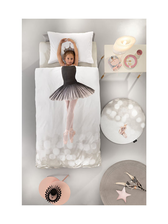 Saint Clair Suede Set Kids Duvet Cover Single with Pillowcase Ballet Suede 165x225cm