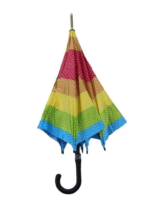 Automatic Umbrella with Walking Stick Multicolour