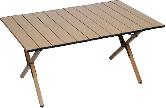 Keskor Τραπέζι Μεταλλικό για Camping Πτυσσόμενο 89x58x43cm Καφέ
