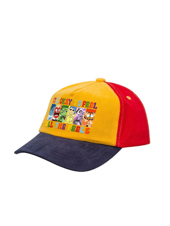 Koupakoupa Kids' Hat Fabric Inside Out It's Okay To Feel All The Feels Yellow