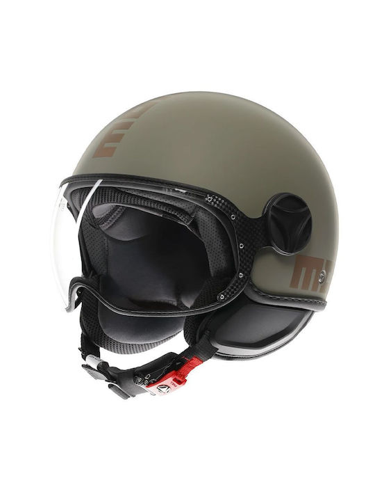 Momo Fighter Classic Flip Jet Helmet ECE 22.06 Flip Matt Green/Bronze