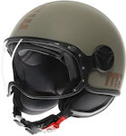 Momo Fighter Classic Flip Jet Helmet ECE 22.06 Flip Matt Green/Bronze