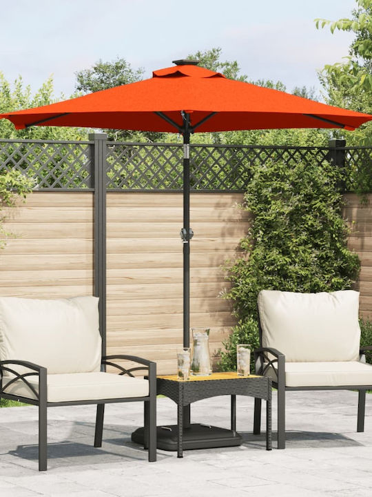 Round Metal Parasol Orange F2.12xH2.12m