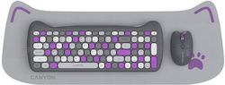 Canyon HSET-W6 Kitty Edition Ασύρματο Σετ Πληκτ...