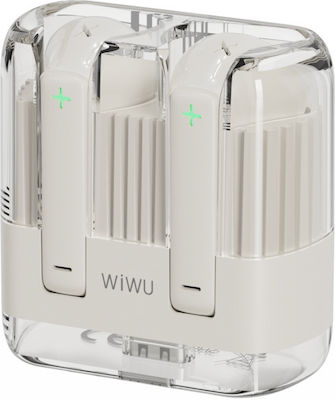 Wiwu T21 Earbud Bluetooth Handsfree Ακουστικά με Θήκη Φόρτισης Λευκά