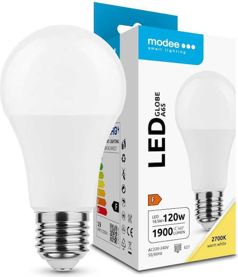 Modee Lighting LED Bulb 18.5W 132mm for Socket E27 and Shape A65 Warm White 1900lm
