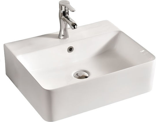 Inter Ceramic Επικαθήμενος Νιπτήρας Πορσελάνης 52x42x15.5cm Λευκός