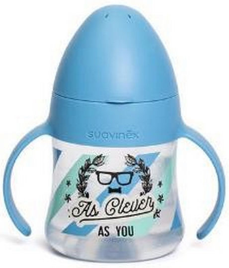 Suavinex First Educational Sippy Cup Plastic with Handles Light Blue for 4m+m+ 150ml