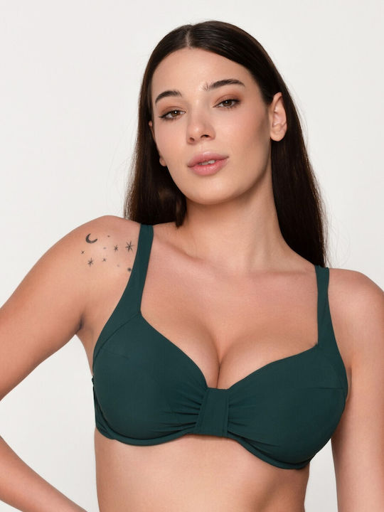 Luna Bikini Bra Sense with Adjustable Straps Green