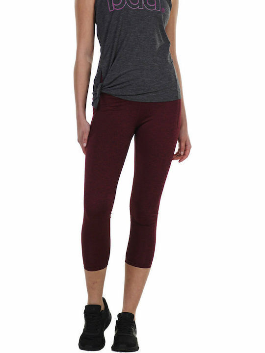 Body Action Frauen Gekürzt Leggings Maroon