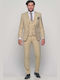 Men's Suit with Vest Slim Fit Beige