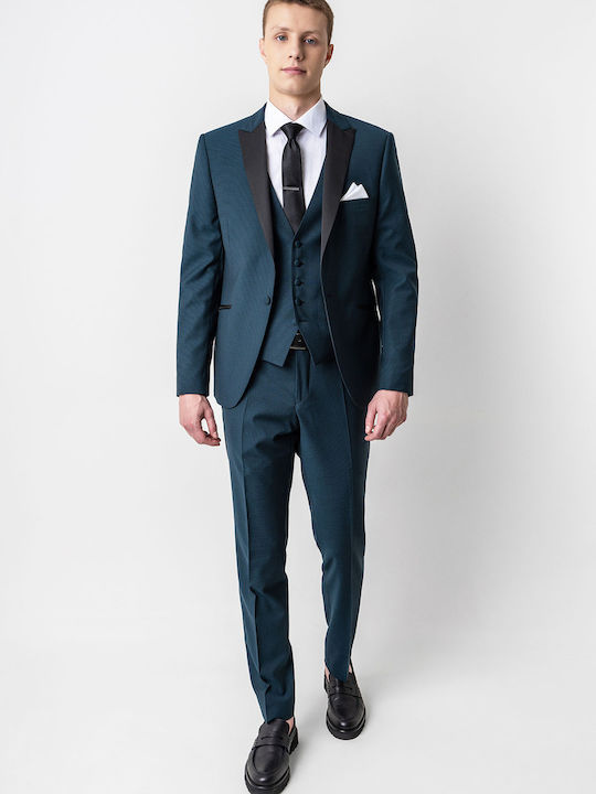 Fragosto Men's Suit Petrol