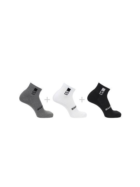 Salomon ACTIVE Αθλητικές Κάλτσες BLACK-WHITE-GREY 3 Ζεύγη