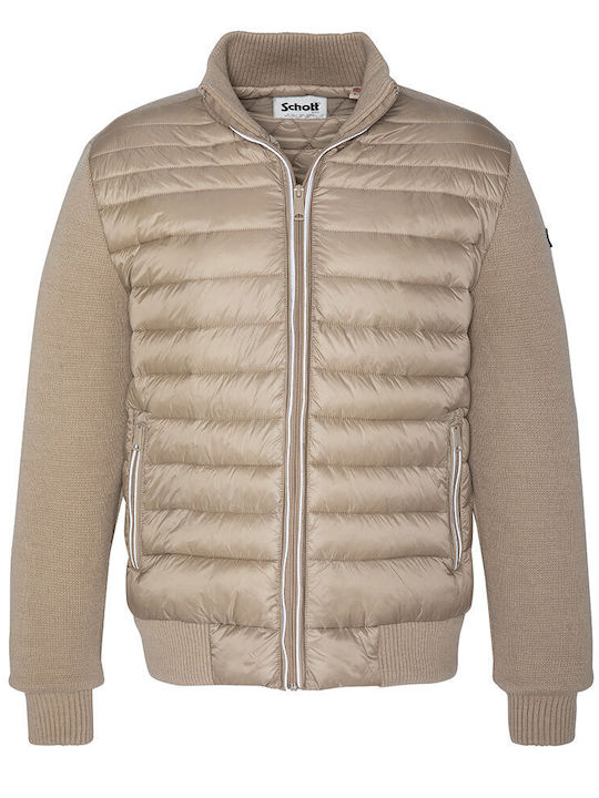 Schott Orio Herren Jacke Lässig Beige