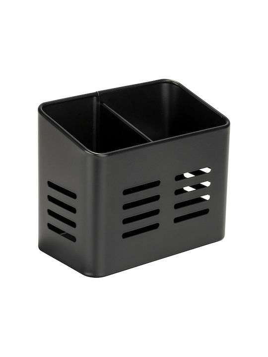 Wenko 55098100 Metallisches Abtropfgestell für Besteck Schwarz 16x13.5x9cm