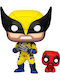 Funko Поп! Marvel: Дедпул и Върколак - Wolverine с Babypool 1403 Люлееща се глава