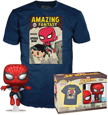 Funko Pop! Marvel: Spider-Man - Tee (Adult): Comic Cover (Metallic) Vinyl Figure T-Shirt (S)