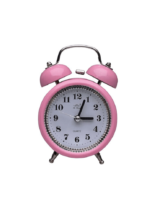 Quartz Tabletop Clock with Alarm Pink