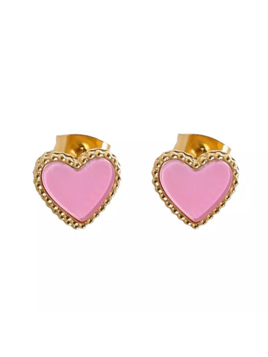 Kids Earrings Hypoallergenic Heart Stainless Steel 316L Gold Bode 02404