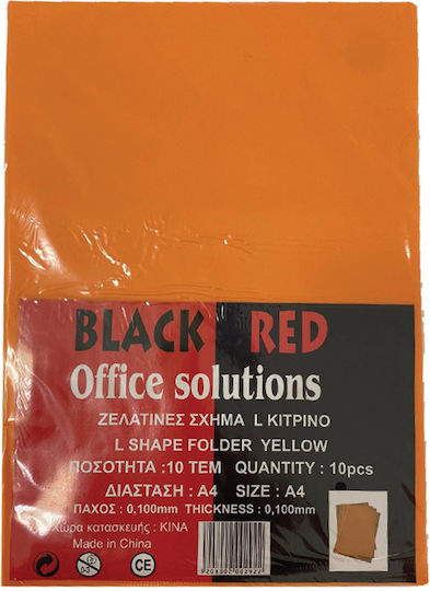 Black Red Plastikeinlagen für Dokumente A4 10Stück