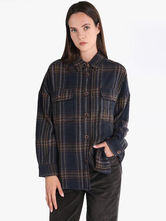 Mânecă lungă Femei Cămașă Navy Blue
