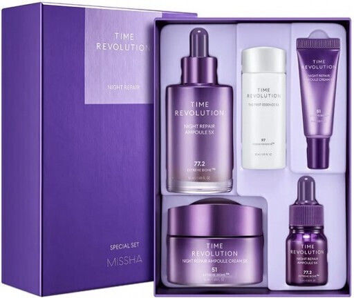 Missha Time Revolution Night Repair Skin Care Set for Αnti-ageing & Moisturizing 5pcs
