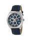 Marea Watch Battery with Blue Leather Strap