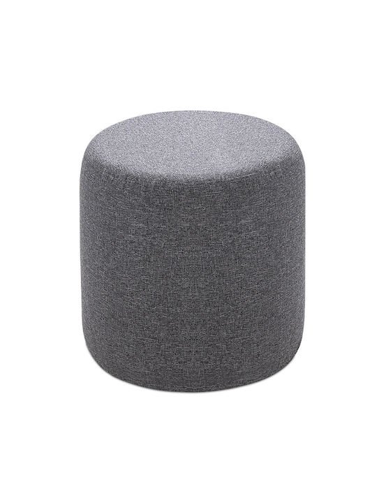 Stool For Living Room Upholstered with Fabric Silindir Charcoal 40x40x40cm