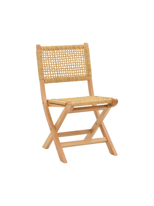 Foldable Dining Room Wooden Chair Natural shade 47x58x85cm