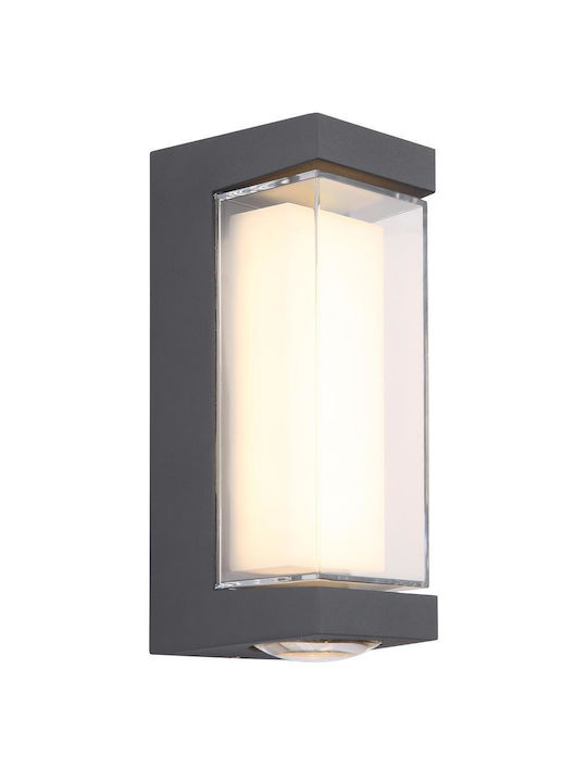Globo Lighting Επιτοίχια Εξωτερική Πλαφονιέρα LED IP54 12W με Θερμό Λευκό Φως 7.5x18.7εκ.