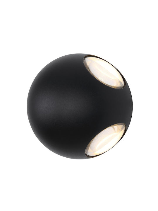 Globo Lighting Επιτοίχια Εξωτερική Πλαφονιέρα LED IP54 4.5W με Θερμό Λευκό Φως