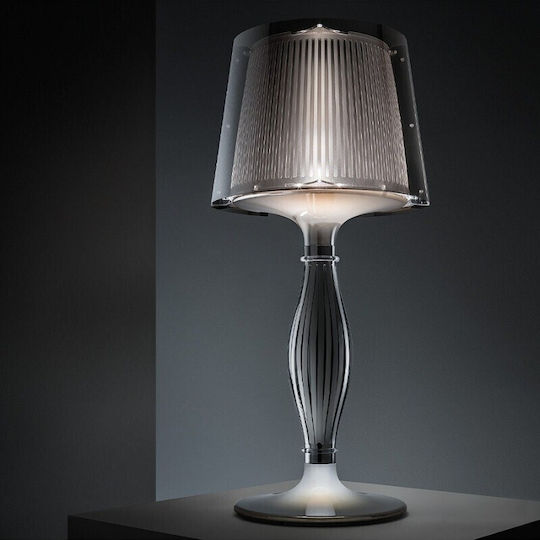 Slamp Lămpi De Masă Din Plastic Pentru Dulie E27 Cu Pălărie Gri Și Bază
