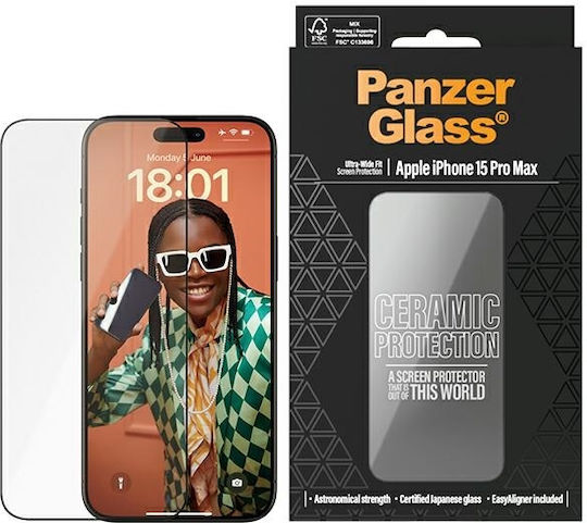 PanzerGlass Ceramic Tempered Glass (iPhone 15 Pro Max)