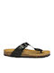 Bolero Leder Flache Damen Anatomisch Sandalen Houston Schwarz