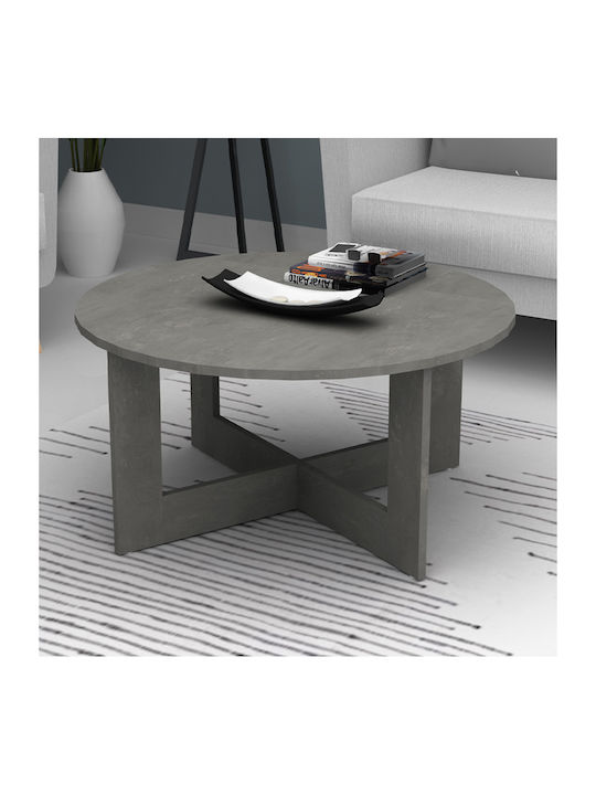 Round Central Coffee Table Kati Wooden Gray W80...