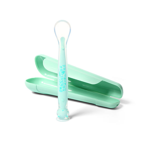 Babyono Baby Spoon in Case for 6+ months Green