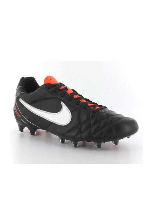 Nike Tiempo Flight FG Low Football Shoes with Cleats Black