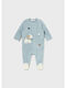 Mayoral Baby Bodysuit Long-Sleeved Velvet Light Blue