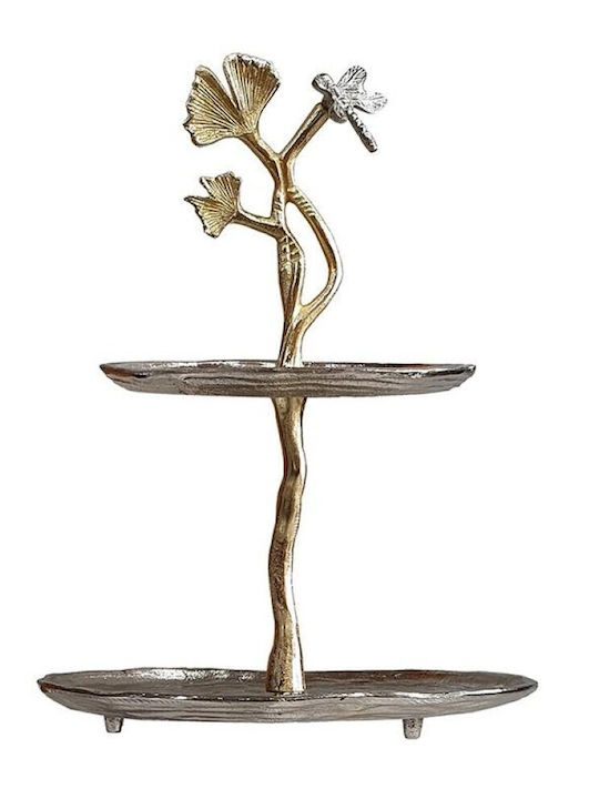 Artekko Μεταλλική Εταζέρα Χρυσή Ø28xY40.5cm Π28xΜ28xΥ40.5cm
