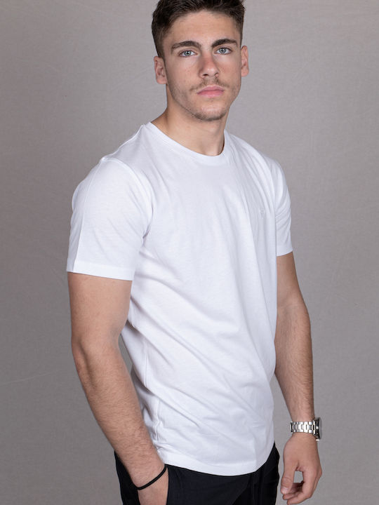 Frank Tailor T-shirt Bărbătesc cu Mânecă Scurtă White