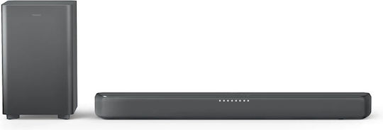 Philips Soundbar 2.1 Bluetooth και HDMI 120W με Ασύρματο Subwoofer και Τηλεχειριστήριο Γκρι TAB5309/10