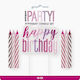 Happy Birthday Candles & 12 Pink Candles