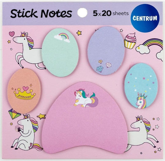 Centrum Σετ Αυτοκόλλητα Χαρτάκια 5x20 Τεμ Unicorn