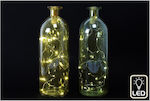 Glass LED Candlestick Bottle Φ9x26cm Plastona