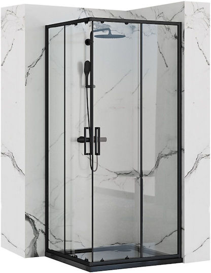 Rea Cabin for Shower 90x190cm Black