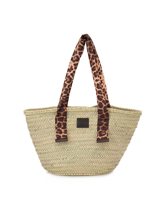 Kbas Straw Beach Bag Animal Print