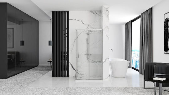 Rea Cabin for Shower with Sliding Door 90x190cm Chrome