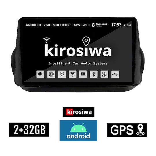 Kirosiwa Car Audio System for Fiat Fiorino / Qubo 2008-2018 (Bluetooth/USB/AUX/WiFi/GPS/Apple-Carplay/Android-Auto) with Touch Screen 10"